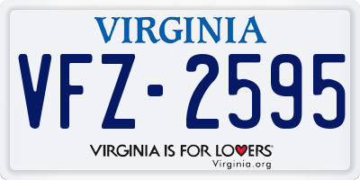 VA license plate VFZ2595