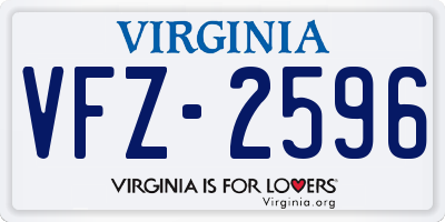 VA license plate VFZ2596