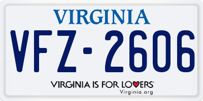 VA license plate VFZ2606