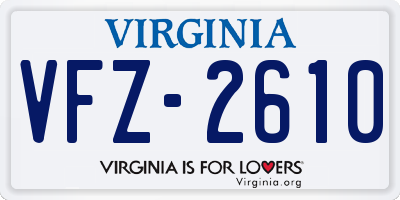 VA license plate VFZ2610