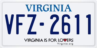 VA license plate VFZ2611