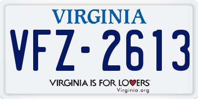 VA license plate VFZ2613