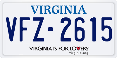 VA license plate VFZ2615