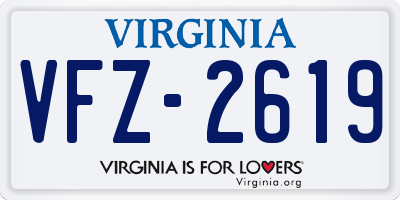 VA license plate VFZ2619