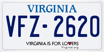 VA license plate VFZ2620