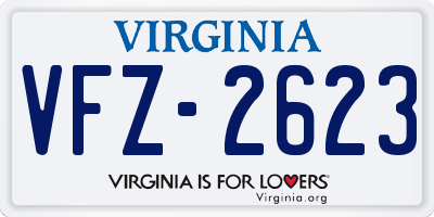 VA license plate VFZ2623