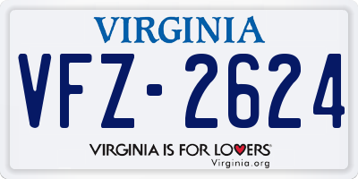 VA license plate VFZ2624