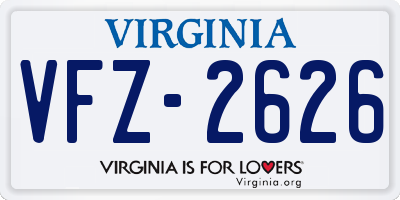 VA license plate VFZ2626