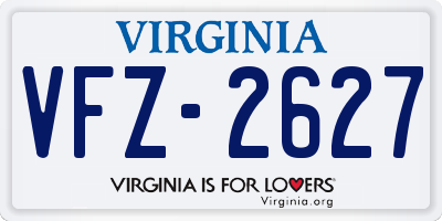 VA license plate VFZ2627