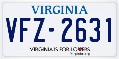 VA license plate VFZ2631