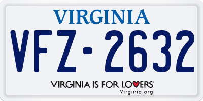 VA license plate VFZ2632