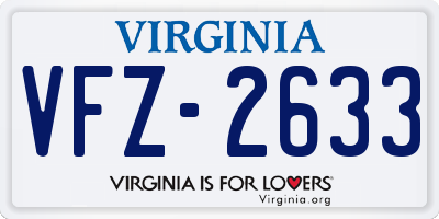 VA license plate VFZ2633