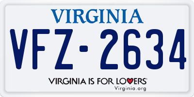 VA license plate VFZ2634
