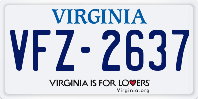 VA license plate VFZ2637