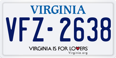 VA license plate VFZ2638