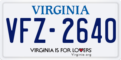 VA license plate VFZ2640