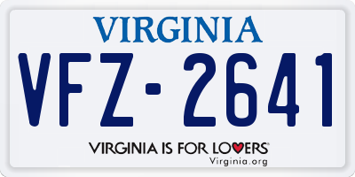 VA license plate VFZ2641