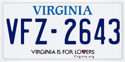 VA license plate VFZ2643