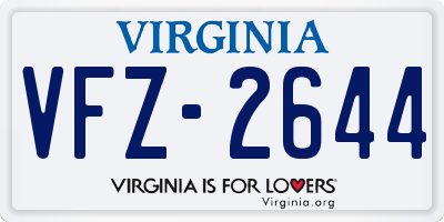 VA license plate VFZ2644