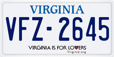 VA license plate VFZ2645