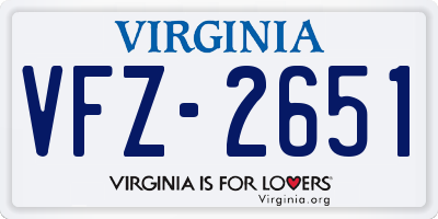 VA license plate VFZ2651