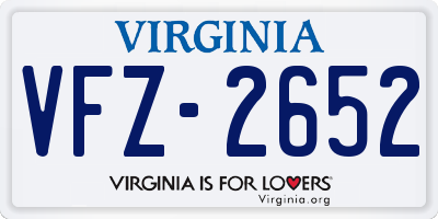 VA license plate VFZ2652