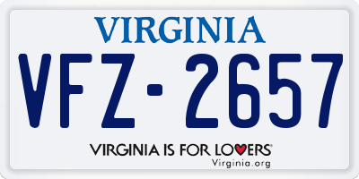 VA license plate VFZ2657
