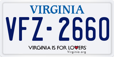 VA license plate VFZ2660