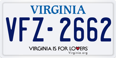 VA license plate VFZ2662