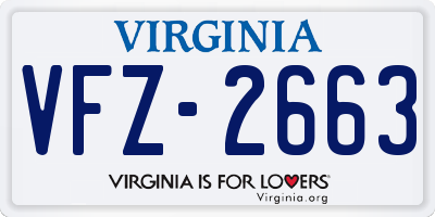 VA license plate VFZ2663