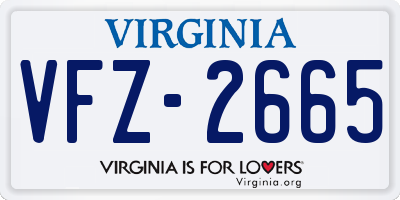 VA license plate VFZ2665