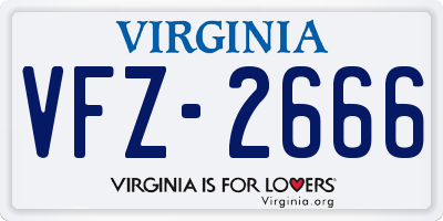 VA license plate VFZ2666