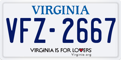 VA license plate VFZ2667