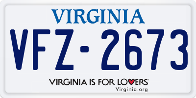 VA license plate VFZ2673