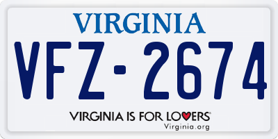 VA license plate VFZ2674