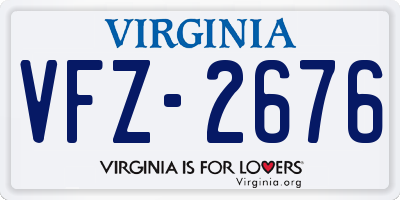 VA license plate VFZ2676
