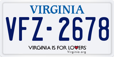 VA license plate VFZ2678