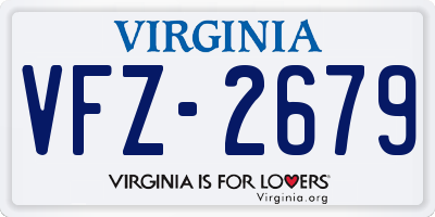 VA license plate VFZ2679