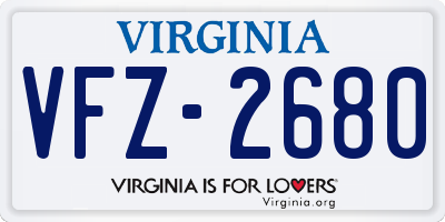 VA license plate VFZ2680