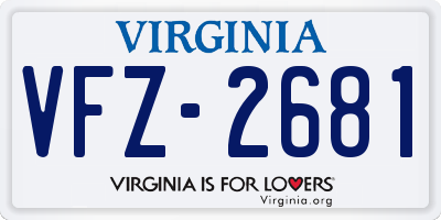 VA license plate VFZ2681