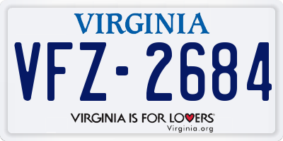 VA license plate VFZ2684