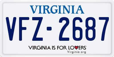 VA license plate VFZ2687