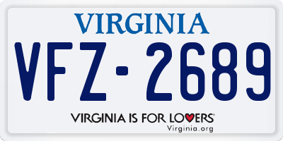 VA license plate VFZ2689