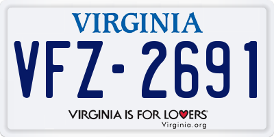 VA license plate VFZ2691