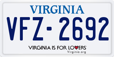 VA license plate VFZ2692