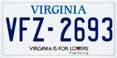 VA license plate VFZ2693
