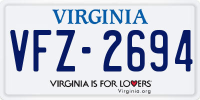 VA license plate VFZ2694