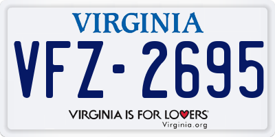 VA license plate VFZ2695