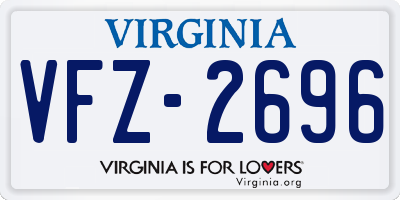 VA license plate VFZ2696