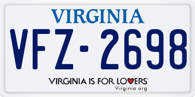 VA license plate VFZ2698